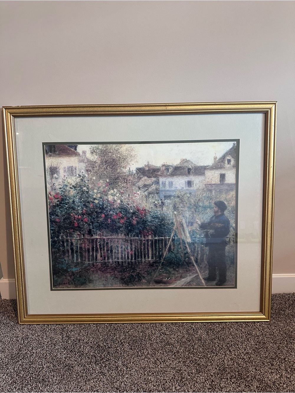 Vintage Claude Monet Painting in His Garden at Argenteuil (by Renoir)